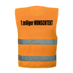Warnweste Orange EN ISO 20471:2013 mit 1.zlg. Druck...