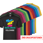 T-Shirt Herren farbig, Fruit of the Loom Basic mit ZWEI...
