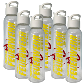 Feuerwehr 2510 Trinkflasche transparent 650ml  inkl. Wunschnamen