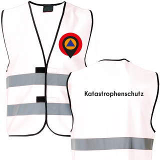 Katastrophenschutz Warnweste Sonderfarbe weiß in 7 größen