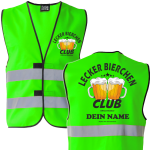 Lecker Bierchen Club Warnweste mit Namen – Lustige Sicherheitsweste für echte Mitglieder