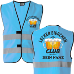 Lecker Bierchen Club Warnweste mit Namen – Lustige Sicherheitsweste für echte Mitglieder