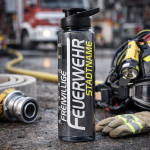 Feuerwehr Trinkflasche 5010 farbig 1000ml  inkl. Wunschnamen