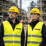 Besucher Komplett-Set  Helm, Warnweste, Schutzbrille