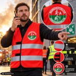 2in1 Brandschutzhelfer / Evakuierungshelfer Standard Warnschutzweste -RöX