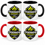 Personalisierte Feuerwehr Tasse TTH mit Stadt und Namen