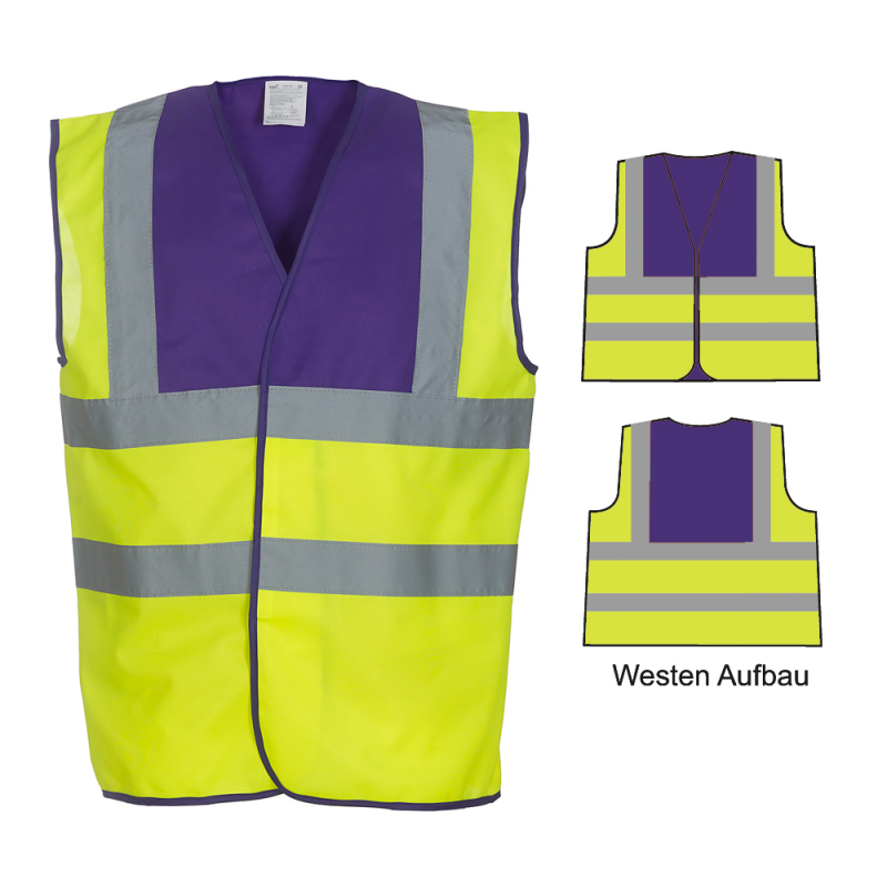 Sicherheitsweste/Warnweste Mit Individuellem Druck - Gelb, Polyester, Unisex, Kurz - Neu Ohne Etikett