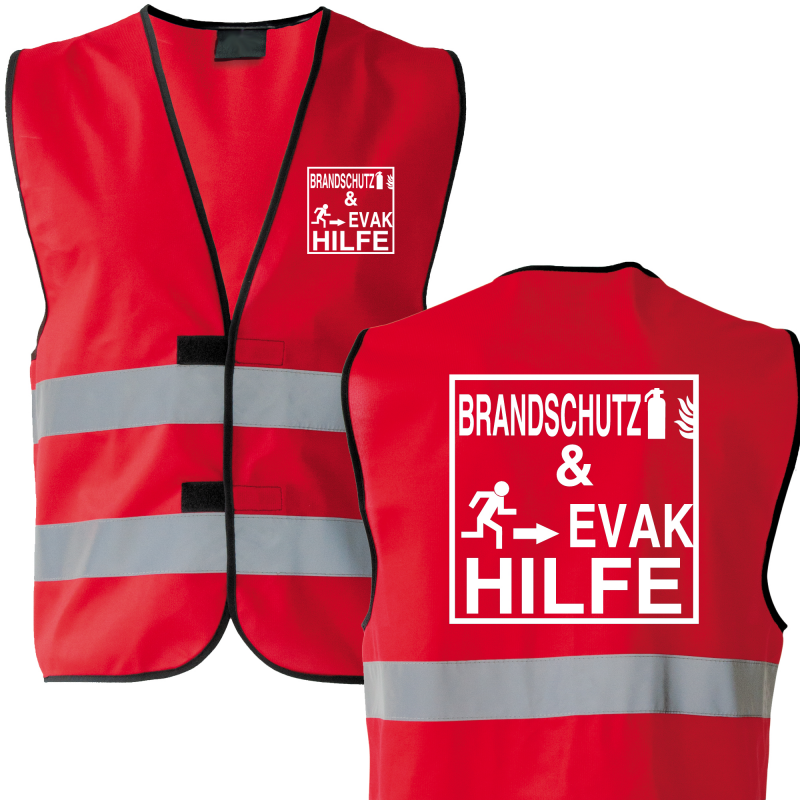 BRANDSCHUTZ & EVAK HILFE Piktogramm Warnweste S-5XL
